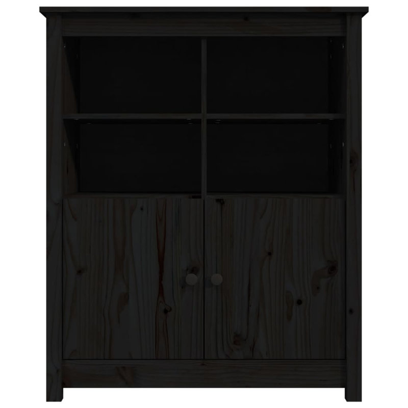 Sollis 83cm Solid Wood Sideboard, Black