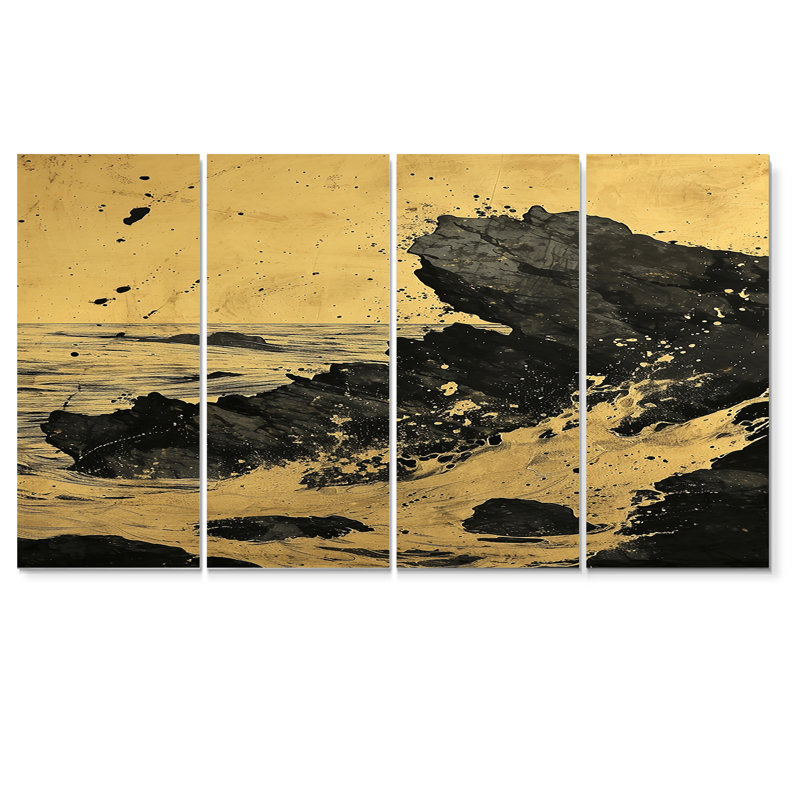 Ricci - Art mural plage 4 pièces, H 28 po x l 48 po