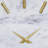 Marble Decorative Wall Clock with Gold Metal Accents