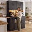 Armoire de cuisine avec crochets, tablettes réglables et tiroirs-133877302