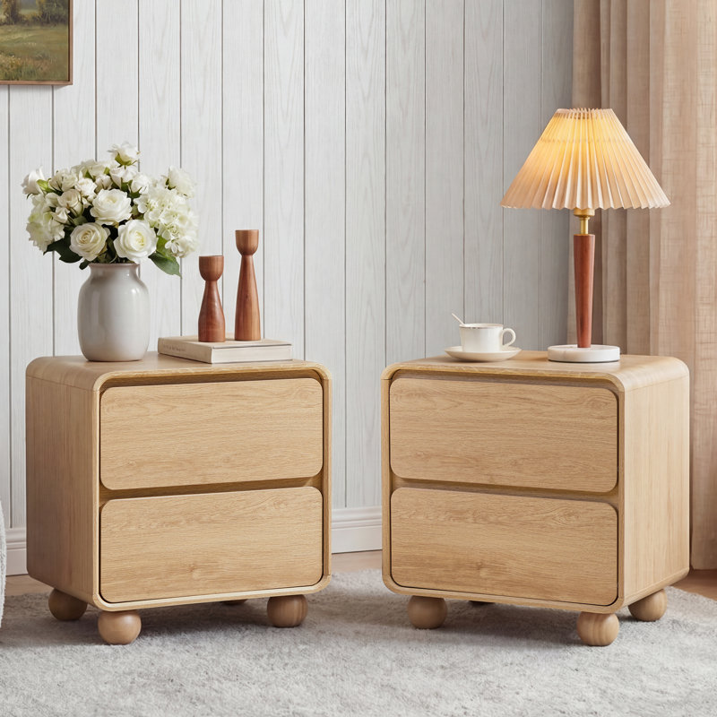 2 - Drawer End Table, Natural