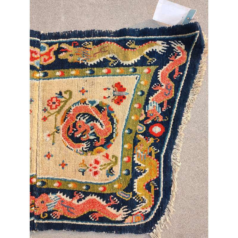 Tapis ivoire antique en laine