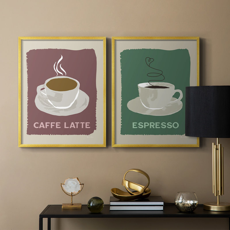 «Modern Coffee III», reproduction encadrée de qualité supérieure - prête à être accrochée - aucun clou requis - aucun clou requis