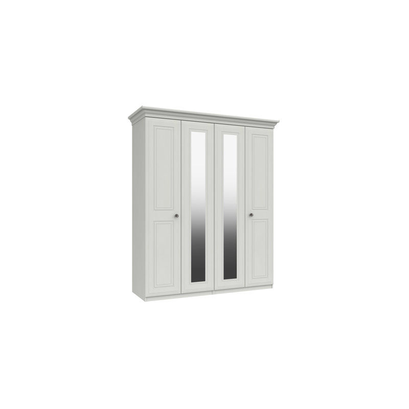 Warminster 4 Door Manufactured Wood Wardrobe, White