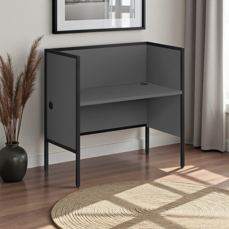 Bureau de bureau Pascha Grey, Gris foncé