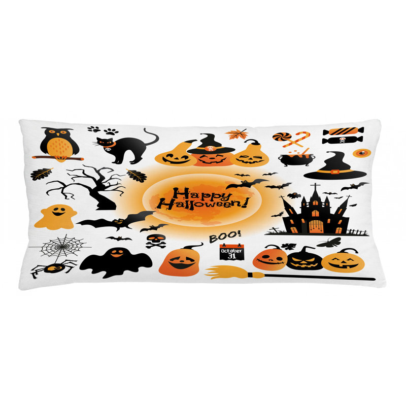 Housse de coussin lombaire intérieur/extérieur halloween, 16 po x 36 po