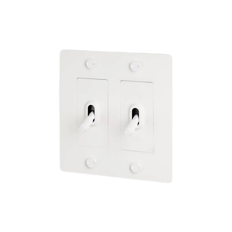Toggle Switches Double Light Switch, White