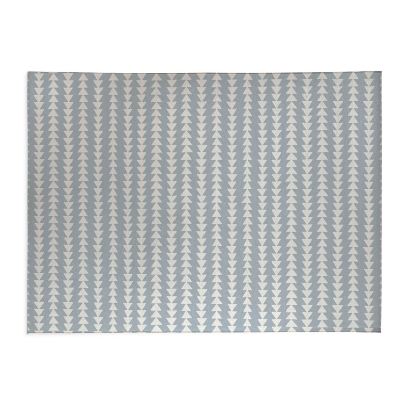 Tapis de bureau Tribal, L 6 pi x L 4 pi, Bleu ardoise