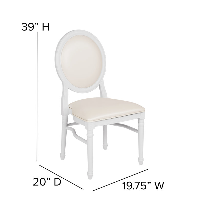 Chaise d'appoint Alt Louis, Blanc, Blanc