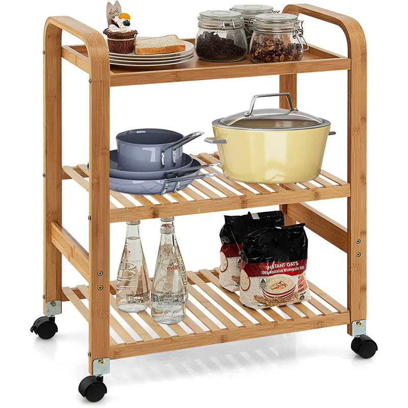 Solid Wood Kitchen Trolley