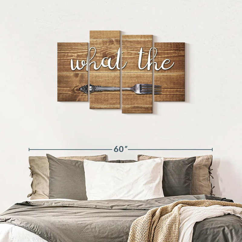 Ensemble de 4 pièces What The Fourche sur toile, H 43 po x l 27 po x P 1,25 po