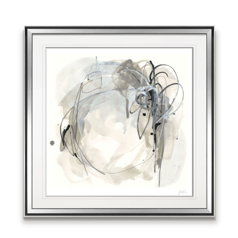 « monochrome diaspora i », peinture, H 26 po x l 26 po x P 1,5 po, Cadre argenté