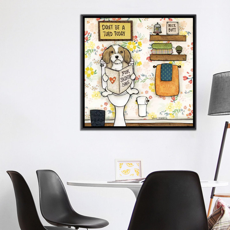 « Turd Today » par Jamie Morath-impression, Pas de tapis, H 37 po x l 37 po x P 1,5 po, Toile avec cadre noir patiné