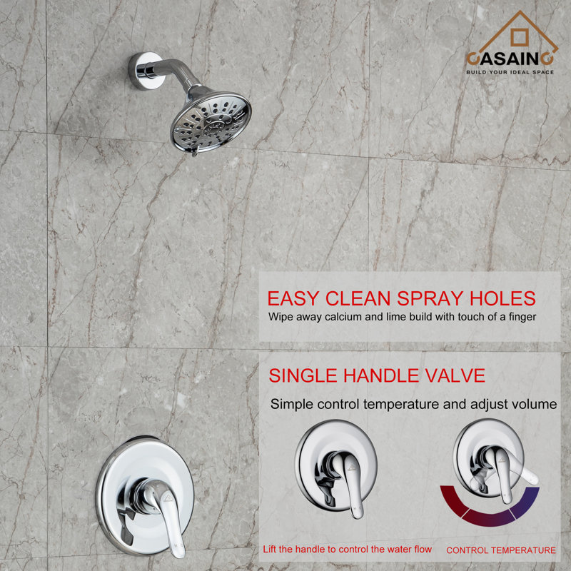 Robinet de douche avec valve brute, Chrome