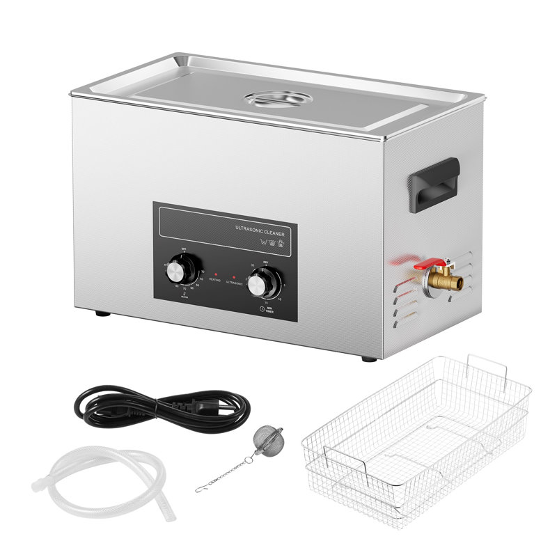 Nettoyeur à ultrasons en acier inoxydable de 30 L avec chauffage et minuterie, machine de nettoyage sonique numérique de 40 kHz pour outils de laboratoire, pièces métalliques et composants automobiles