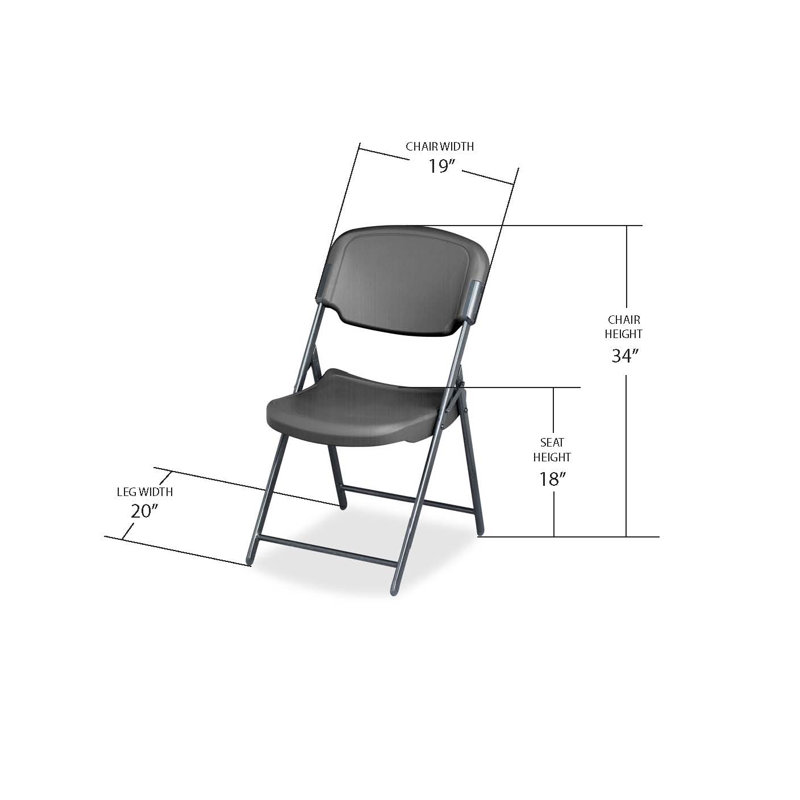 Chaise pliante en plastique Rough N Ready, Anthracite