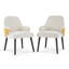 Ensemble de 2 chaises de salle à manger d'intérieur, fauteuil en tissu bicolore beige et jaune avec structure robuste, chaise d'appoint moderne pour salle à manger / salon, 300 lb-1651425545