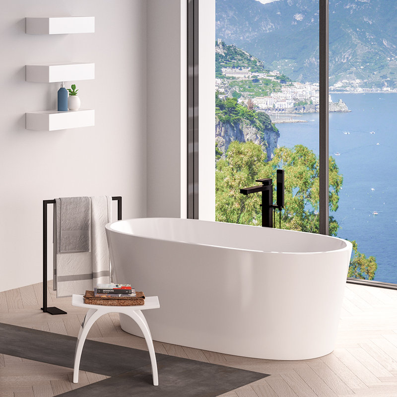 Ovale Accent Stool, Gloss White