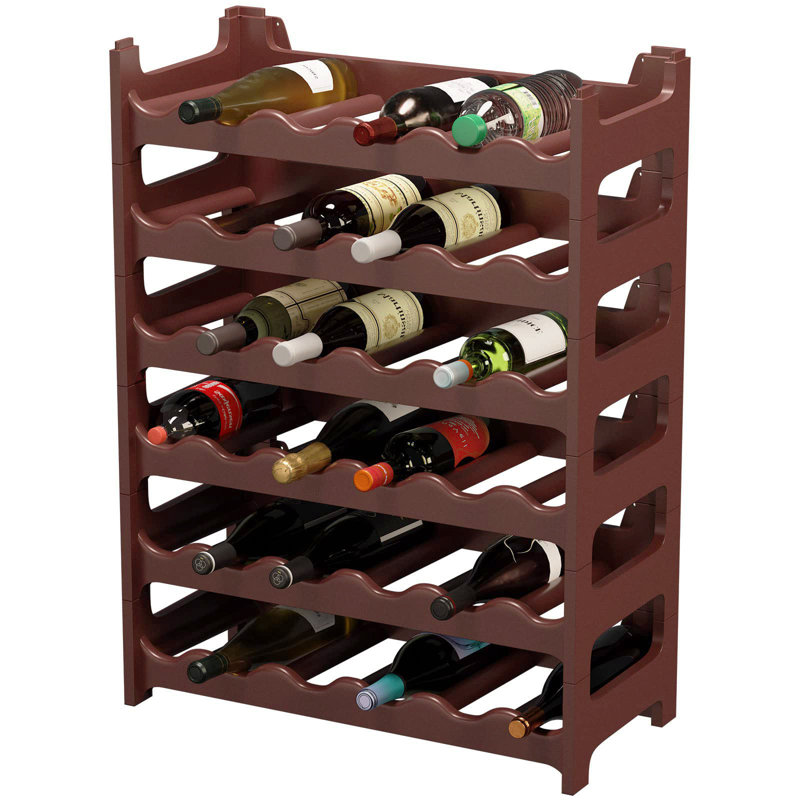 Karstynn 36 Bottle Floor Wine Bottle Rack, Brown