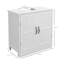 Meuble d'évier de salle de bain durable avec tablette réglable, parfait pour les environnements humides et un rangement efficace.
