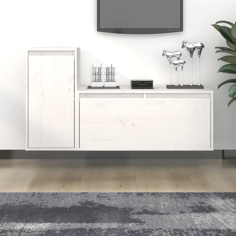 Glicerio Unfinished Entertainment Centre, White