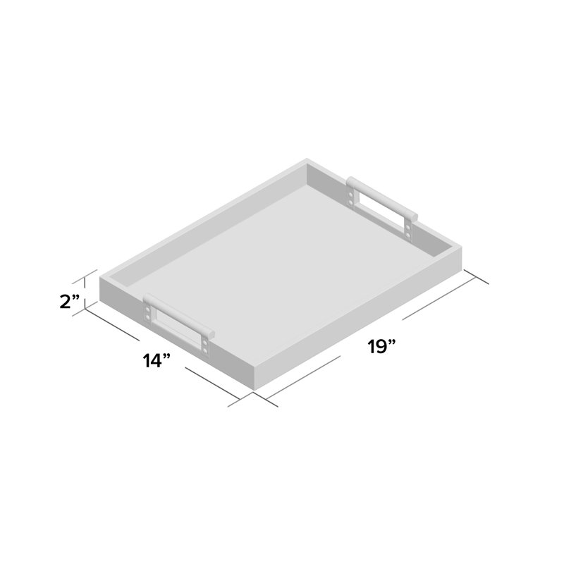 Preston Leather / Faux Leather Tray, Silver