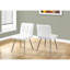 De 2 chaises de cuisine, revêtues de cuir blanc, pieds en métal, aspect contemporain 2, similicuir, avec supports solides