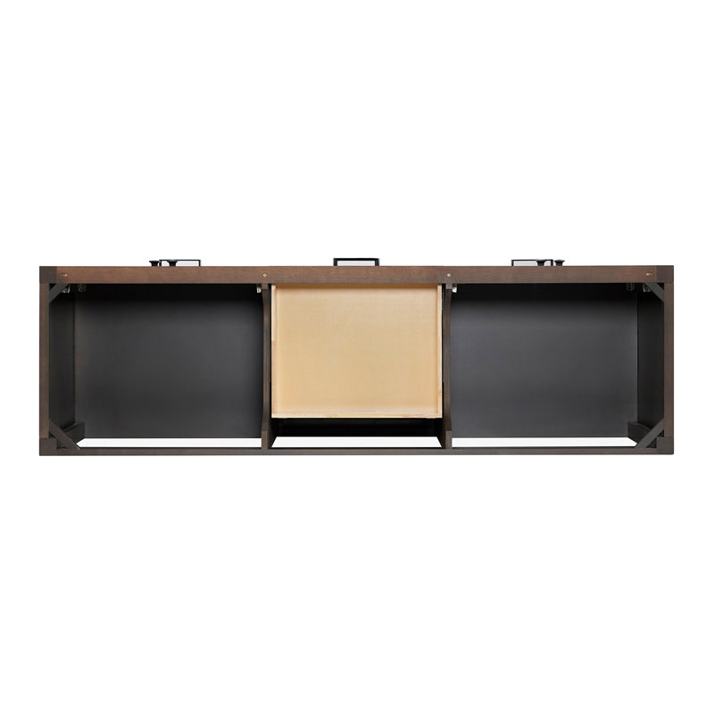 Ensemble de meuble-lavabo double 73 po Grevera, Chêne brun, Rectangular