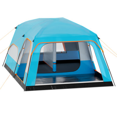 5-8 Person Camping Tent, Family Cabin Tent with 3 Rooms, Waterproof Double Layer Tent for Outdoor