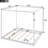 White King Canopy Bed Frame with Solid Wood Headboard and Heavy-Duty Support Legs, No Box Spring-505360664