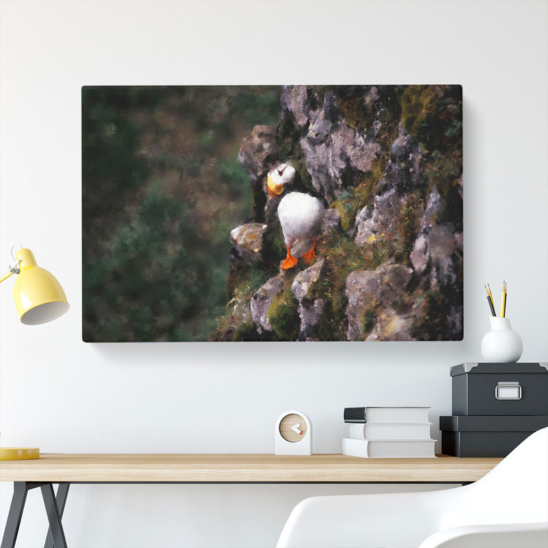 Atlantic Puffin Birds Vol.1 - Wrapped Canvas Painting, 35cm H x 50cm W x 3cm D