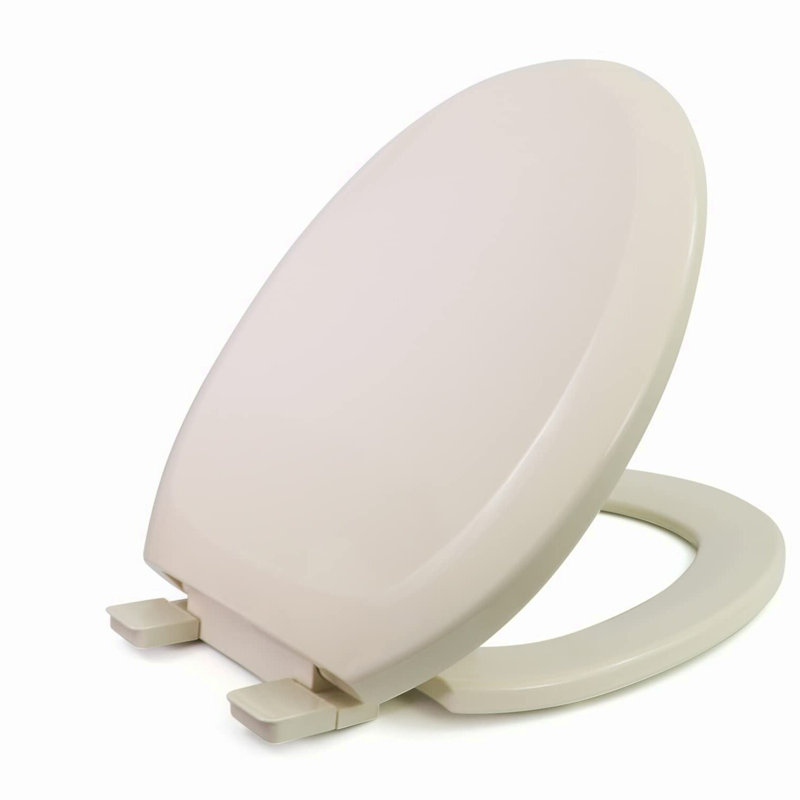 SoftClose EasyClean Round Plastic Toilet Seat, Bone
