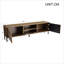 160cm Modern Wave-Door TV Cabinet, Double Doors, Flip Doors & Cable Openings