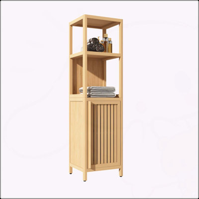 Armoire de rangement polyvalente en bambou pour diverses pièces, améliorant l'organisation