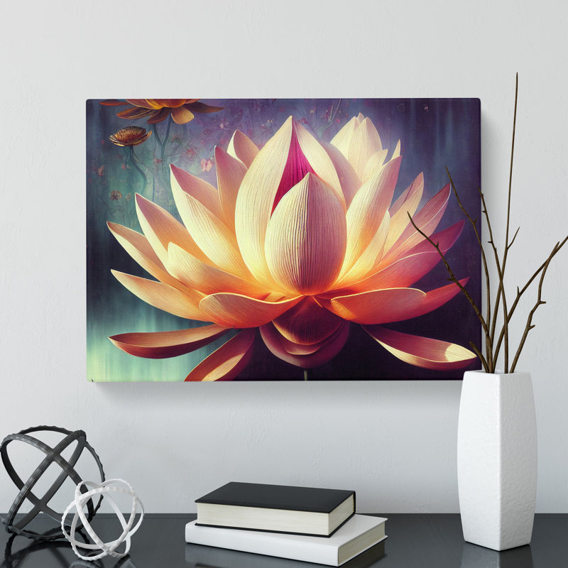 Striking Lotus Flower - Wrapped Canvas, 50cm H x 76cm W x 3cm D