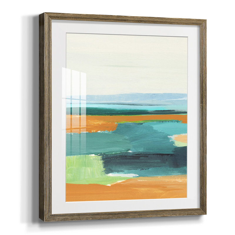 Shifting III, reproduction encadrée, Papier avec cadre noyer, Blanc