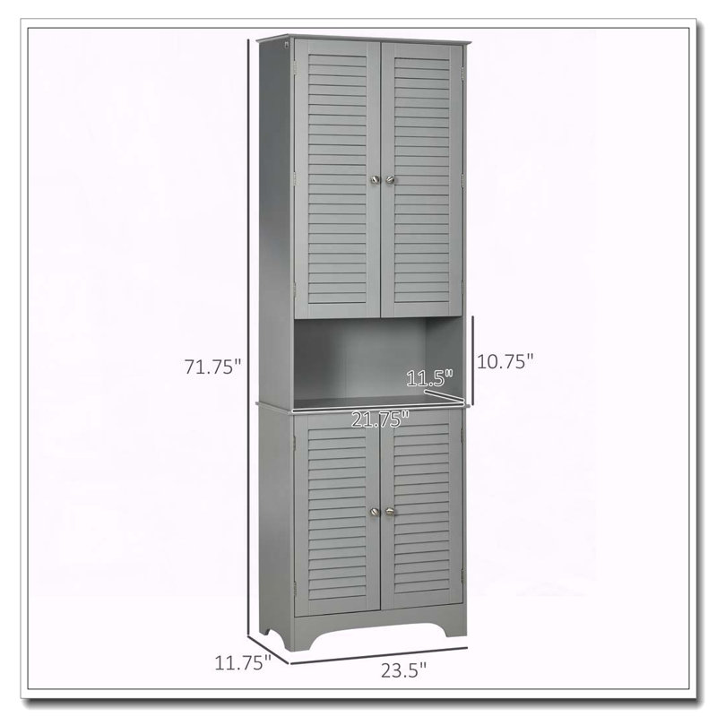Armoire de rangement haute et étroite avec tablettes réglables, H 71,8 po x l 23,5 po x P 11,8 po