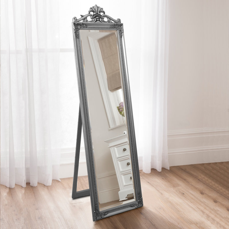 Cheval Mirror 45cm x 170cm, Silver