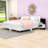 Wooden Floating Platform Bed with Built-in Nightstands and LED Lighting-344177087-344177084