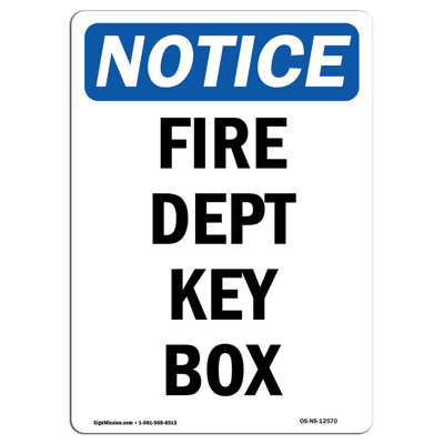 Fire Dept Key Box Sign