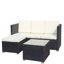 Ensemble de canapé et de table basse en osier de rotin 5 pièces avec ensemble de meubles de patio et canapé d'extérieur (coussin beige)