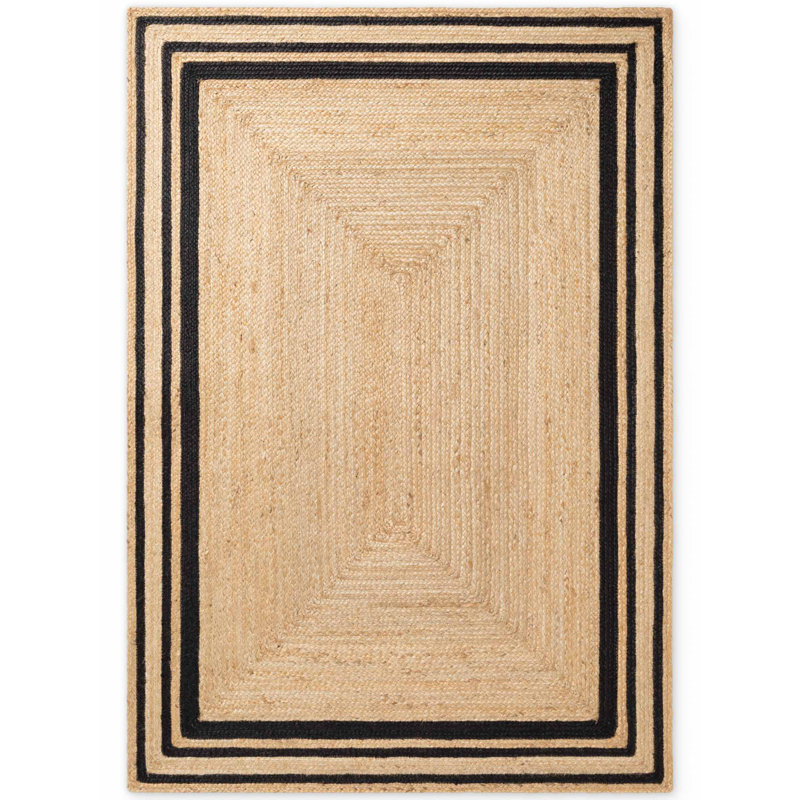 Hanse Home Jute Rug Jutta Robust & Durable, Natural Rug with Border for Living room, Bedroom, Dining room, Bedroom, Hallway