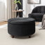 Repose-pieds rond avec rangement en velours Bula-943753745