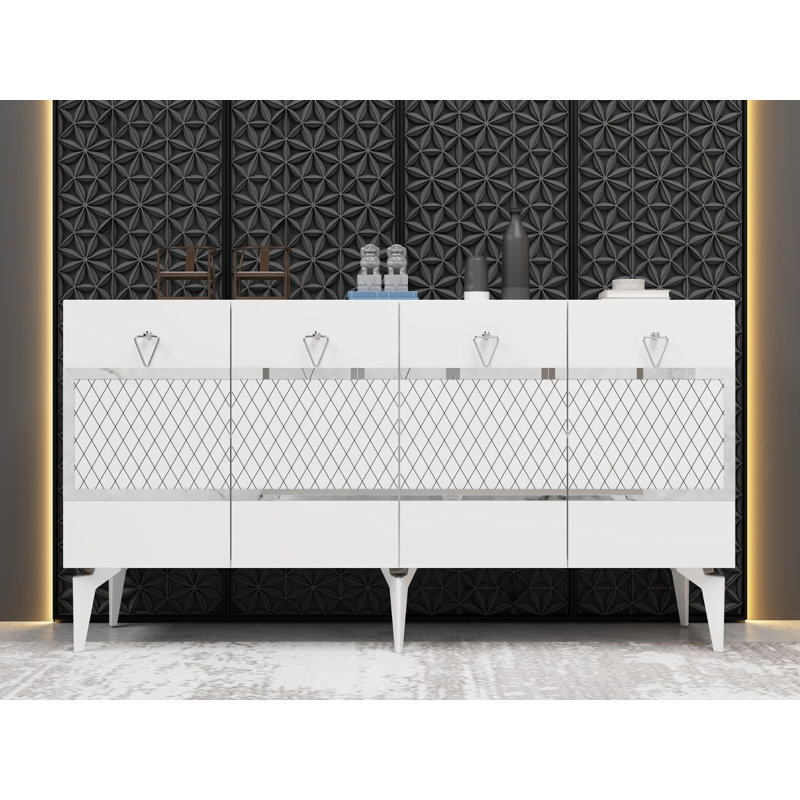 Console, Blanc / argenté