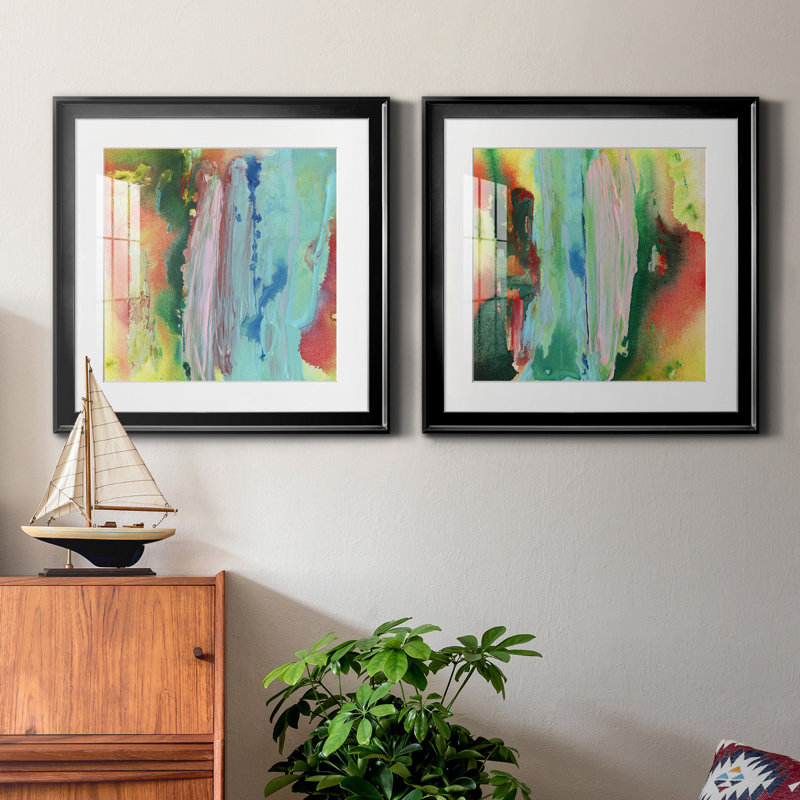 Long Lake I - ensemble de 2 peintures encadrées, Argent, H 26,5 po x l 53 po x P 1,5 po