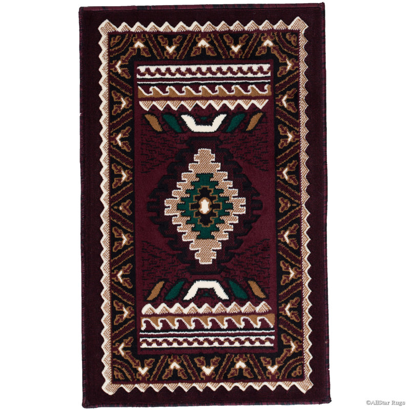 Allport Geometric Indoor Doormat, Burgundy