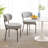 Sherpa Fabric Upholstered Dining Chairs Set With Backrest For Dining Room, Kitchen, Living Room, Includes 6 Chairs