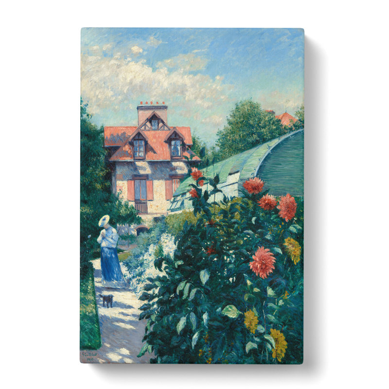 Dahlias Garden by Gustave Caillebotte - Wrapped Canvas Painting, 60cm H x 40cm W x 3cm D
