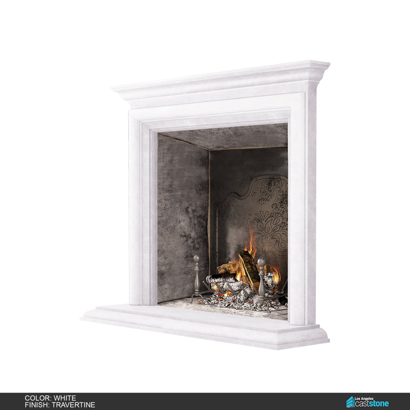 Glasgow Fireplace Mantel Surround, White Travertine
