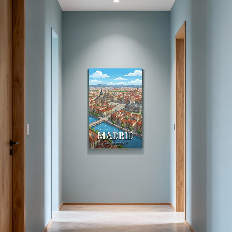 «Scenic & Cityscapes», impression d'art urbain de paysage urbain de Madrid, H 18 po x l 12 po